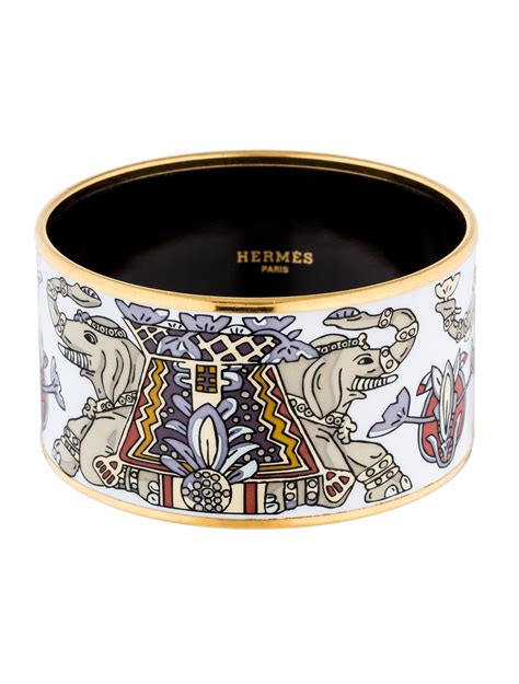 hermes wide enamel bangle